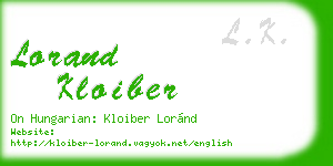 lorand kloiber business card